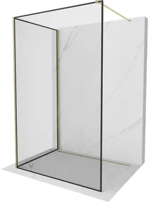 Mexen Kioto sprchová stena Walk-in 90 x 70 cm, čierny vzor, zlato - 800-090-212-50-70-070