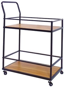 Kuchynský vozík PD230206 dub tmavý/čierna