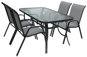 Rojaplast Záhradné kreslo XT1012C kovové - šedá textília