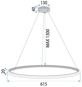 Toolight Toolight, LED stropné osvetlenie 60cm, 37W, 3000K, LHJ005-CP, zlatá matná, OSW-60002