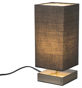 Moderná stolná lampa sivá s oceľou - Milo