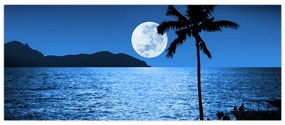 Obraz - Mesiac nad morskou hladinou (120x50 cm)