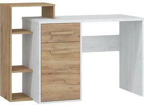 Písací stôl RIO L craft biela/zlatý