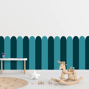 PIPPER. Textilná samolepiaca tapeta - Oblúk - Modrozelená farba Farba: Kombinácia, Veľkosť: 100 cm