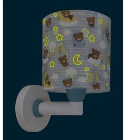 Dalber 41579T - Detská nástenná lampa BABY TEDDY 1xE27/15W/230V modrá