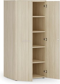Kancelárska policová skriňa PRIMO WOOD s dverami, 1781 x 800 x 600 mm, dub prírodný