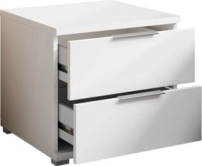 Nočný stolík s 2 zásuvkami Smilla, výška 43 cm, biely