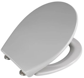 Svetlosivé záchodové sedadlo s jednoduchým zatváraním Wenko Samos, 44,5 x 37,5 cm