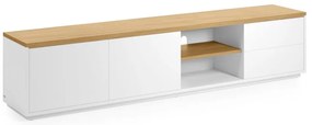 Biely TV stolík 200x44 cm Abilen – Kave Home
