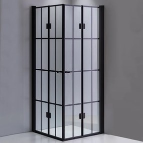 BPS-koupelny Štvorcový sprchový kút HYD-SK08B-M 90x90 čierna/transparent - bez vaničky