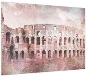Sklenený obraz - Vintage pohľadnice mesta N⁰2 (70x50 cm)