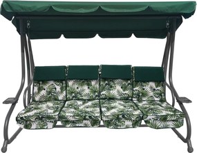 RAMIZ Veľká záhradná hojdačka so strieškou a vankúšmi 2x1 listy