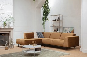 BePureHome Statement zamatová rohová sedačka - Zlatá, Ľavá