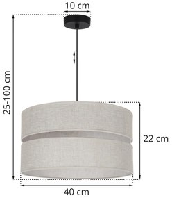 Závesné svietidlo Len, 1x svetlobéžové textilné tienidlo, (fi 40 cm), b