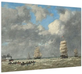 Sklenený obraz - Eugène Boudin, Le Havre, reprodukcia (70x50 cm)
