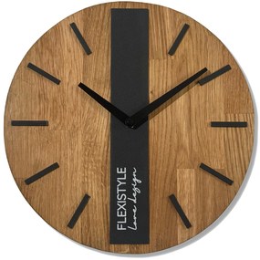 Dekorstudio Drevené hodiny DUB klasik 30cm - čierne