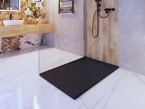 Gamma Erga Almac, SMC sprchová vanička 120 x 80 x 3 cm, čierna matná, ERG-GMA-AL-80120BK