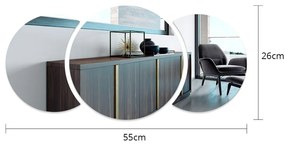 Samolepka na stenu 26x26 cm Half-moon Mirror - Ambiance