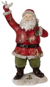 Vianočné dekorácie Socha Santa s vrecom a holubicou - 13*10*23 cm