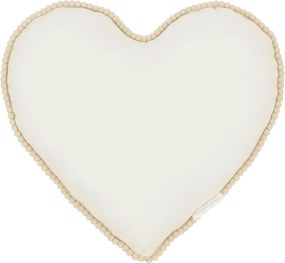Boho vankúš srdca s bublinkami vanilka 44 cm