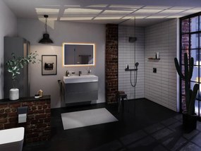 Hansgrohe Rainfinity, nástenná prípojka hadice Porter 500 a polička ĽAVÁ, čierna matná, HAN-26843670