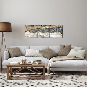Obraz - Mandala v mramore (s hodinami) (90x30 cm)