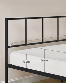 Dvoulůžková kovová postel Vasagle Koska 160x200 černá