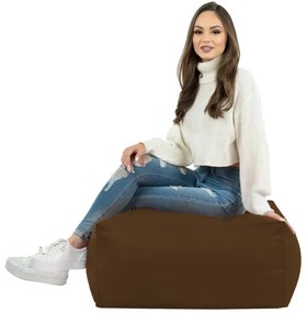 Taburetka hnedá kocka ekokoža