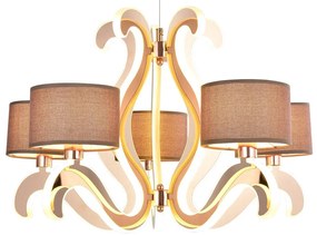 LED Luster na lanku AMBROSIA 5xE14/40W/230V + LED/43W medená