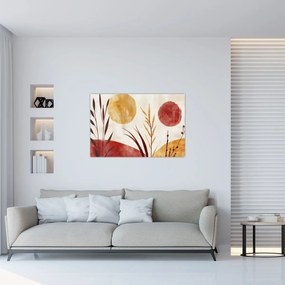 Obraz - Rastliny a kruhy (90x60 cm)