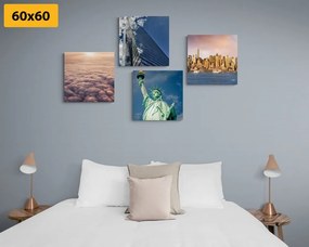 Set obrazov New York v jedinečných farbách - 4x 60x60