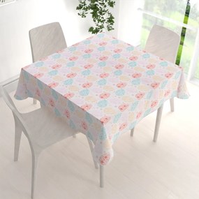Biante Veľkonočný teflónový štvorcový obrus TF-106 Farebné kraslice na bielom 100x100 cm