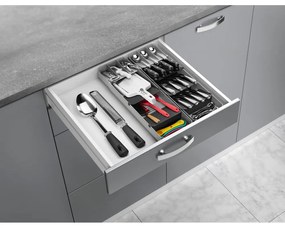 Sivý plastový príborník do zásuvky 15 x 49 cm – Metaltex