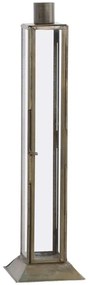 Mosadzný antik kovový svietnik na úzku sviečku Forei - 6.5*6.5*27cm