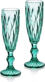 Súprava 6 ks pohárov ELISE 180 ml číra/tyrkysová