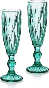 Súprava 6 ks pohárov ELISE 180 ml číra/tyrkysová