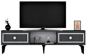 TV stolík/skrinka Kututa 2 (antracit + strieborná) . Vlastná spoľahlivá doprava až k Vám domov. 1095224