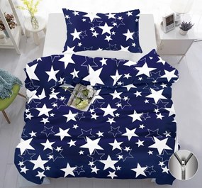 Bavlnené obliečky STAR tmavo modré Rozmer obliečky: 70 x 90 cm | 140 x 200 cm