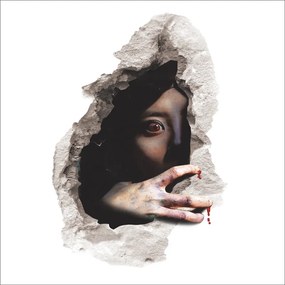 Veselá Stena Samolepka na stenu na stenu Halloween 3D Tvár za stenou