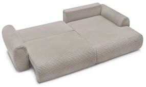 Svetlosivo-béžová menčestrová rozkladacia rohová pohovka (pravý roh) Lucien – Bobochic Paris