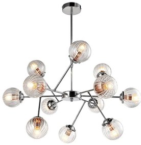 Candellux Chrómový závesný luster Best pre žiarovku 12x E14 30-64806