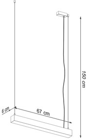 Závesné LED svietidlo Pinne 67, 1x LED 17w, 3000k, b