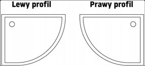 Rea Look, štvrťkruhová sprchová kabína 100x80x190 cm, ľavá verzia + biela sprchová vanička, REA-K7900