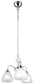 Závesné svietidlo so skleneným tienidlom v bielo-striebornej farbe ø 43 cm Dobby – Trio