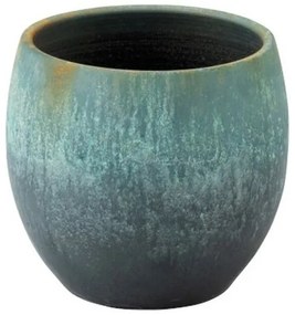 Azúrovo-hrdzavý keramický kvetináč Vintage - Ø 34*30cm
