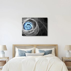 Sklenený obraz - Abstraktné ruže modrá (70x50 cm)