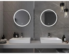 Mexen Gobi, LED okrúhle kúpeľňové zrkadlo s podsvietením 60 cm, 6000K, ochrana proti zahmlievaniu, 9801-060-060-611-00