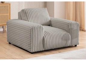 Svetlosivé menčestrové kreslo Justin – Ropez