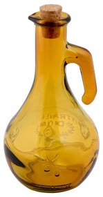 Žltá fľaša na olej z recyklovaného skla Ego Dekor Olive, 500 ml