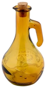 Žltá fľaša na olej z recyklovaného skla Ego Dekor Olive, 500 ml